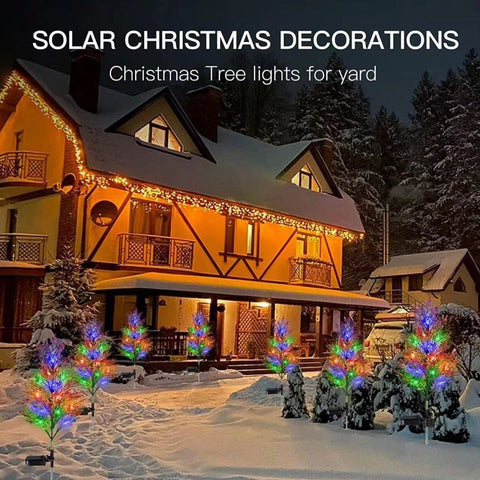 Set 2 Copaci Tuia Solari cu Lumini LED – Magia Sărbătorilor în Grădina Ta