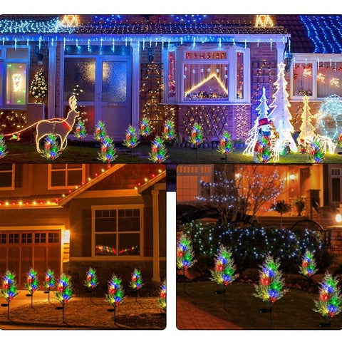 Set 2 Copaci Tuia Solari cu Lumini LED – Magia Sărbătorilor în Grădina Ta