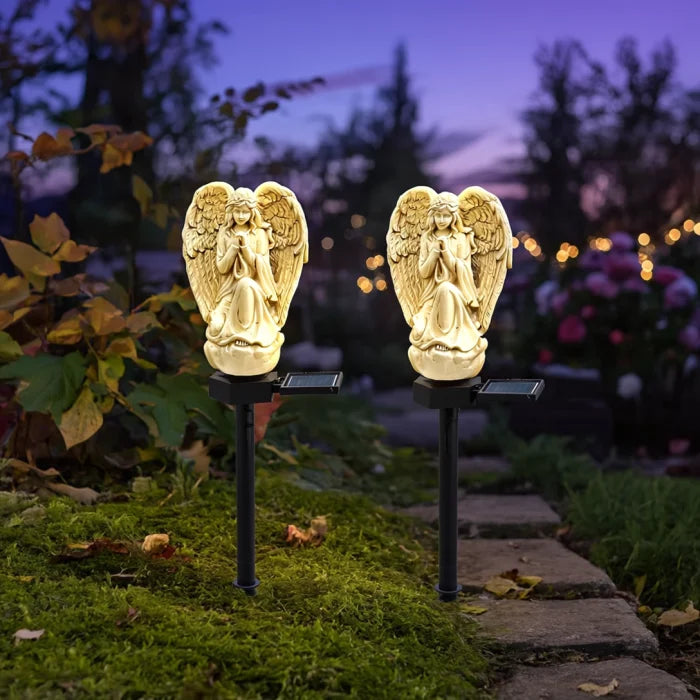 Set 2 Lampi Solare Decorative Inger cu LED, Iluminare Automata, Rezistente la Intemperii, IP44, 45 cm