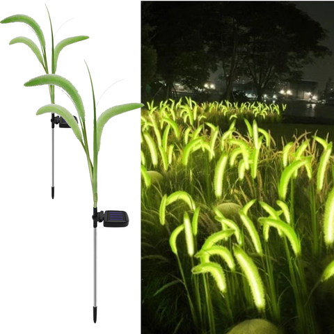 Set 2 Lampi Solare Decorative tip Iarba Ornamentala Verde M374-23, 80cm, lumina calda, IP66