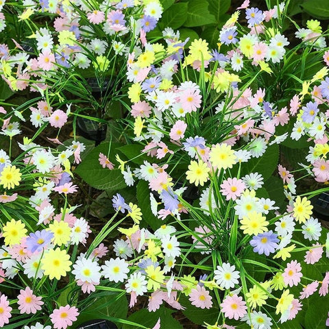 Set 2 Lampi Solare tip Buchet de Margarete Decorative M374-4, 70cm, lumina colorata, IP66, panou solar integrat