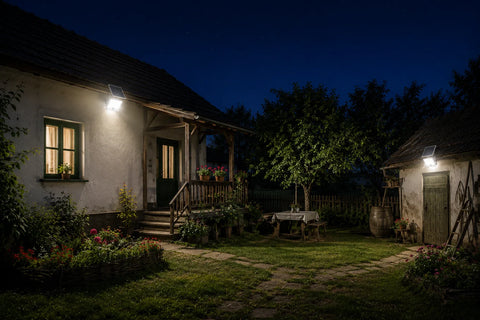 Proiectoare Solare LED 600W/800W Innova Smart Home Hall, IP67, Panouri Solare 45x35 cm și Telecomenzi