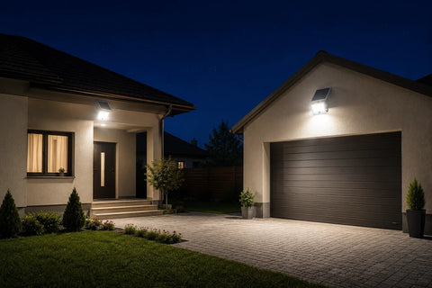 Set 2 Proiectoare Solare LED 800W Innova Smart Home Hall, IP67, Panouri Solare 45x35 cm și Telecomenzi
