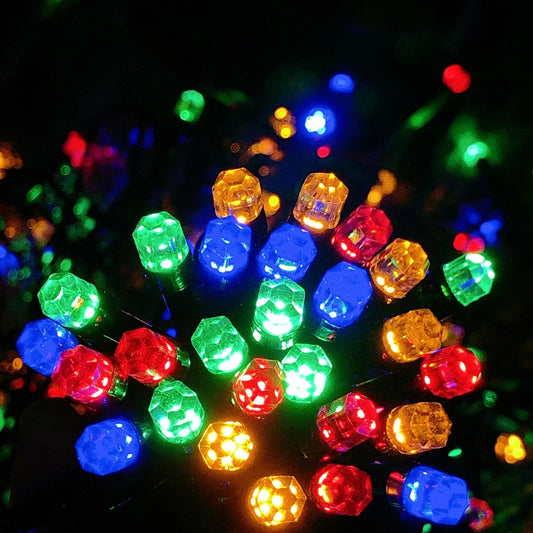 Set 2 x Instalatie Decorativa Liniara 10 m 100 LED Diamant Multicolor, Alb Rece, Albastru