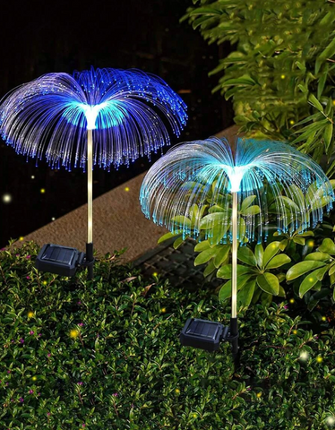 Set 2 x Lampa Solara Gradina Tip JellyFish RGB