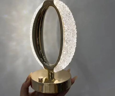 Set 2 x Lampa Diamond Crystal Oval LED – Eleganță rafinată cu 3 temperaturi de culoare Alb Rece, Alb Cald, Neutru și Accente Aurii