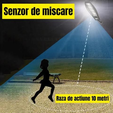 Set 2x Lampa Solara Stradala SKY 300W, Senzor de miscare, Senzor de lumina cu Telecomanda + Cadou Surpriza