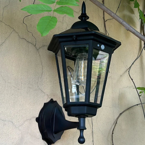 Set Aplice Solare de Perete Vintage cu Senzor de Mișcare, 3 Moduri, Lumină Alb Cald