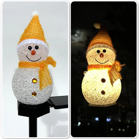 Set 4 Lămpi Solare de Crăciun, Om de Zăpadă - Magia Sărbătorilor în Grădina Ta