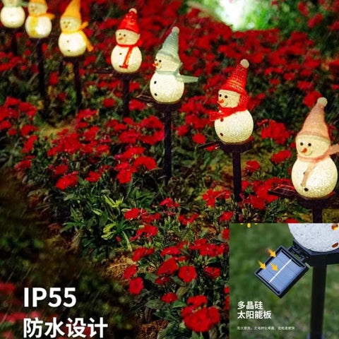 Set 4 Lămpi Solare de Crăciun, Om de Zăpadă - Magia Sărbătorilor în Grădina Ta