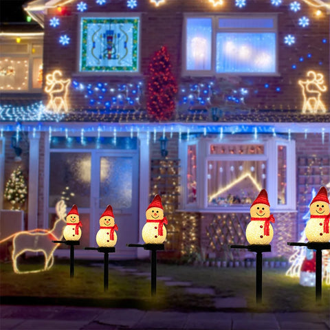 Set 4 Lămpi Solare de Crăciun, Om de Zăpadă - Magia Sărbătorilor în Grădina Ta