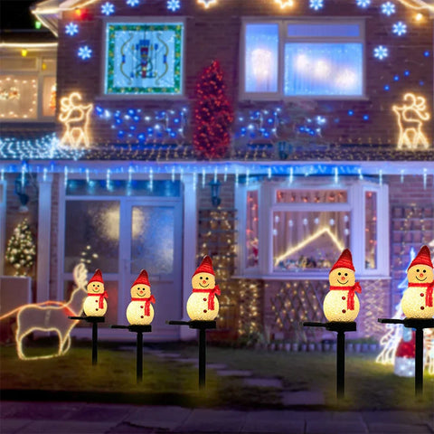 Black Friday - Set 4 Lămpi Solare de Crăciun, Om de Zăpadă - Magia Sărbătorilor în Grădina Ta