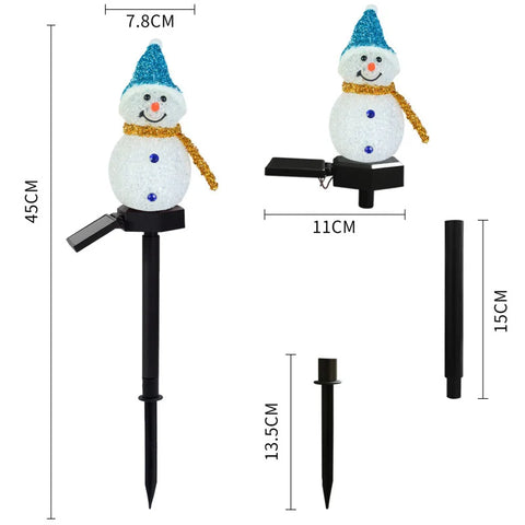 Set 4 Lămpi Solare de Crăciun, Om de Zăpadă - Magia Sărbătorilor în Grădina Ta