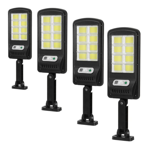 SET 4 X Lampa solara 160 led COB cu telecomanda + Lanterna Profesionala Swat