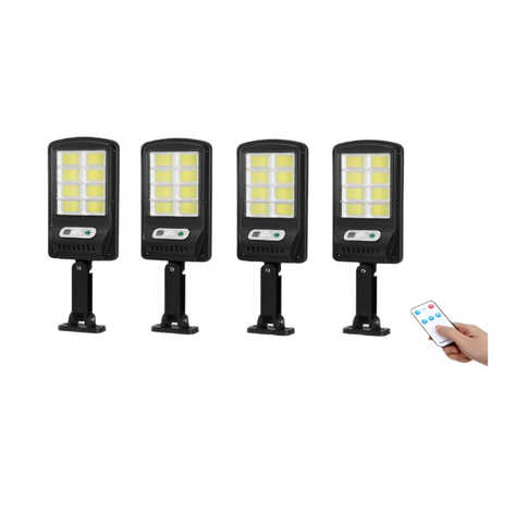 Set 4 x Lampa solara 6 Cadrane Jortan , cu incarcare solara, 96 LED-uri COB, telecomanda + Cadou Surpriza