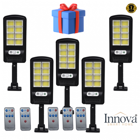 Black Friday - Set 5 Lampi cu Incarcare Solara prin Inductie 160 LED-uri COB, telecomanda + cadou surpriza