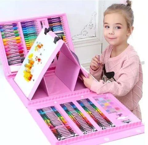 Set Artistic Desen și Pictură pentru Copii, Servietă cu Instrumente Complete 168pcs sau 208pcs