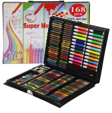 Set Artistic Desen și Pictură pentru Copii, Servietă cu Instrumente Complete 168pcs sau 208pcs