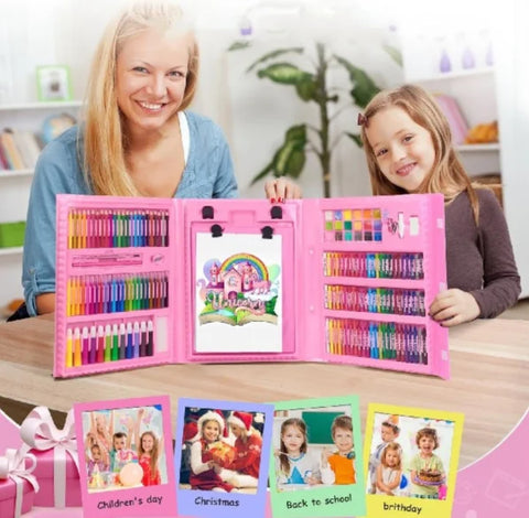 Set Artistic Desen și Pictură pentru Copii, Servietă cu Instrumente Complete 168pcs sau 208pcs