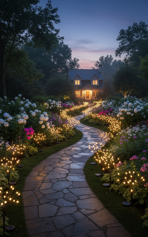 Black Friday - Set de 2 Lămpi Solare de Grădină cu Licurici Multicolor/Alb Cald – Eleganță și Magie în Spațiul Exterior