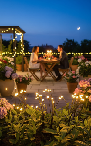 Black Friday - Set de 2 Lămpi Solare de Grădină cu Licurici Multicolor/Alb Cald – Eleganță și Magie în Spațiul Exterior