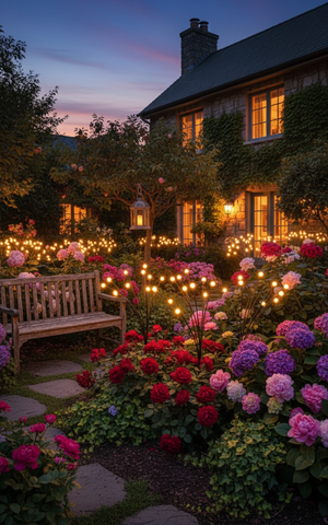 Black Friday - Set de 2 Lămpi Solare de Grădină cu Licurici Multicolor/Alb Cald – Eleganță și Magie în Spațiul Exterior