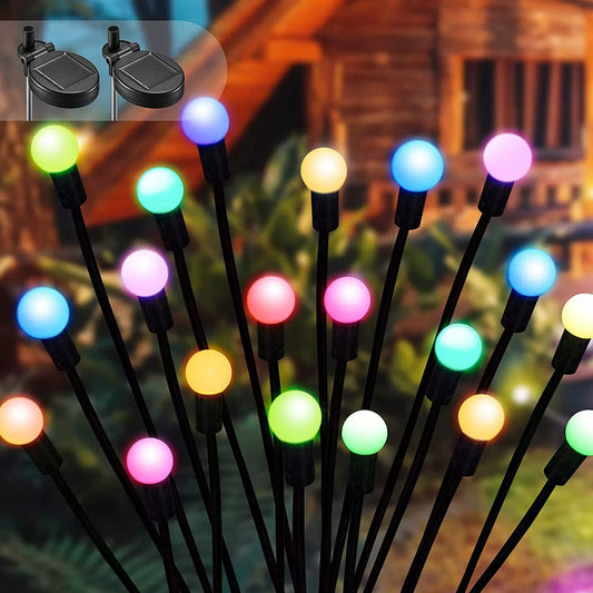 Black Friday - Set de 8 Lămpi Solare de Grădină cu Licurici Multicolor/Alb Cald – Eleganță și Magie în Spațiul Exterior