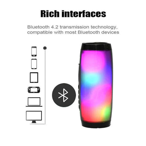 Boxa stereo Bluetooth 157, portabila, lumina ambientala multicolora